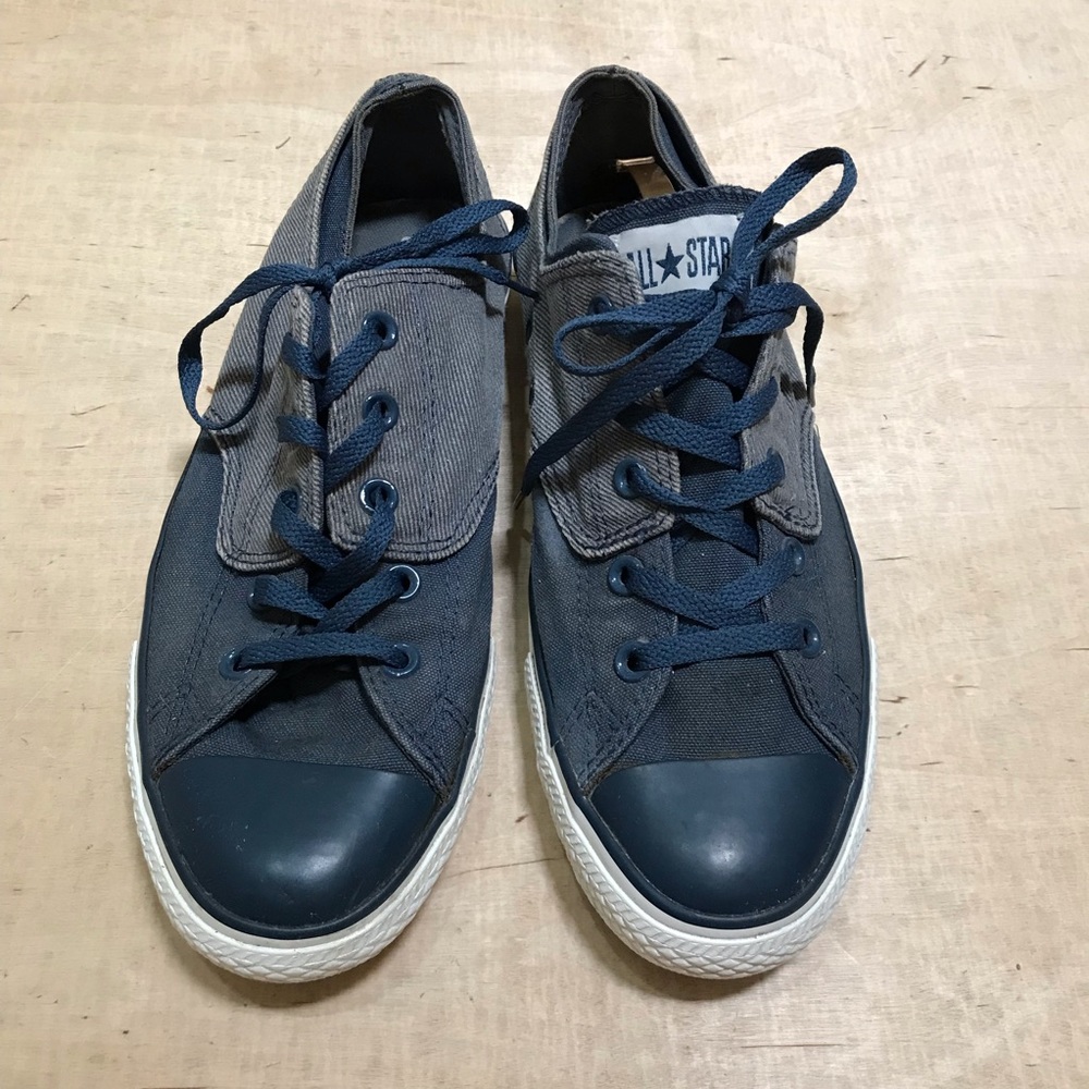 Converse All Star Double Layer Low Top Sneakers Denim Canvas Blue Size M 9/W 11